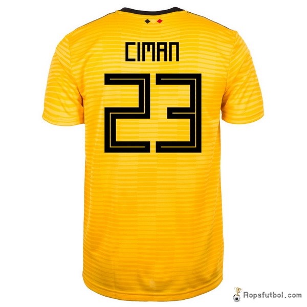 Camiseta Belgica Replica Segunda Ropa Ciman 2018 Amarillo